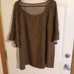 SHEIN Leopard Print Blouse - Brown